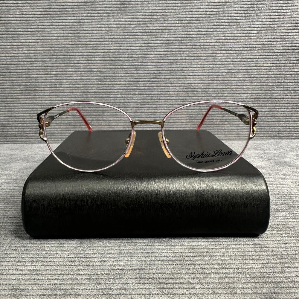 Sophia Loren M234 Eyeglass Frames Gold Pink Oval Vintage 53-17-135